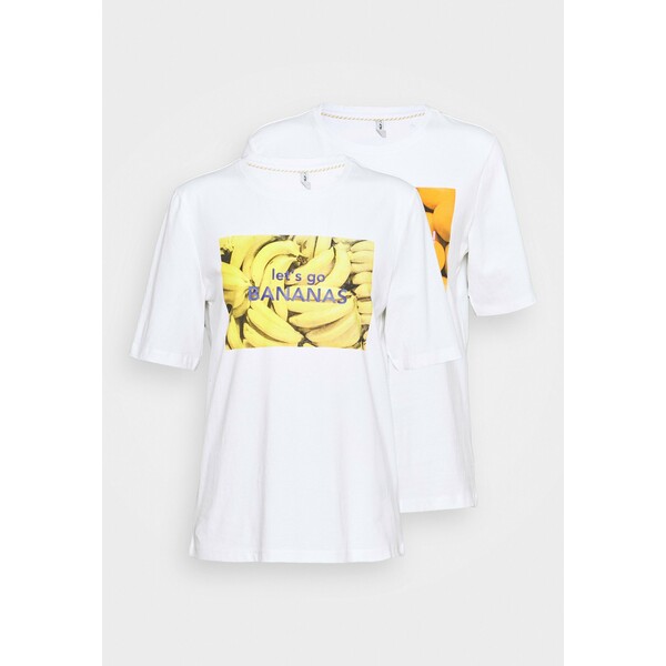 ONLY Tall ONLAVA LIFE BOXY 2 PACK T-shirt z nadrukiem bright white OND21D019