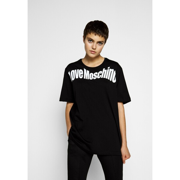 Love Moschino T-shirt z nadrukiem black LO921D05I