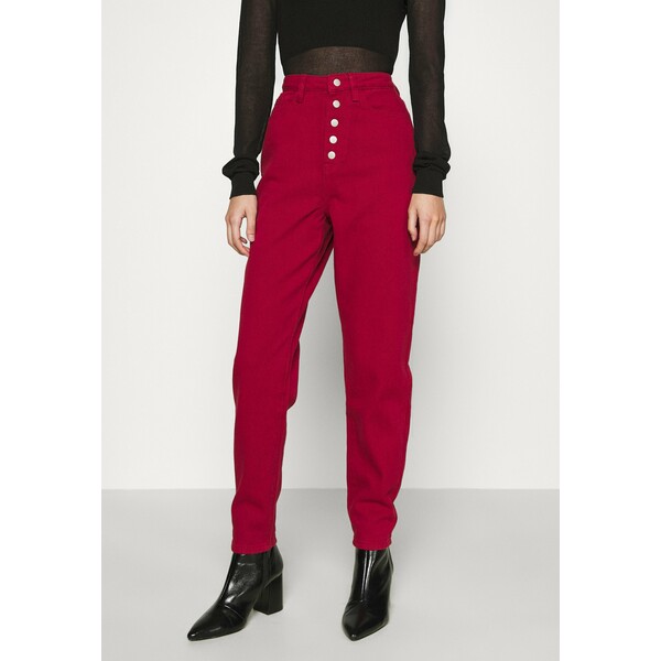 Missguided EXPOSED BUTTON RIOT Jeansy Skinny Fit red M0Q21N087