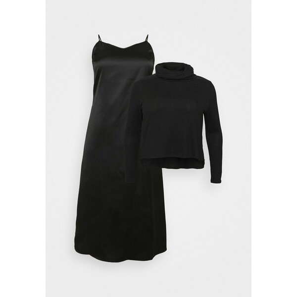 CAPSULE by Simply Be SIOBHAN MIX DRESS Bluzka z długim rękawem black CAS21C021