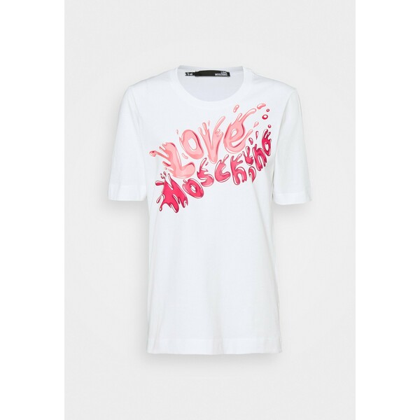 Love Moschino T-shirt z nadrukiem light pink LO921D06H