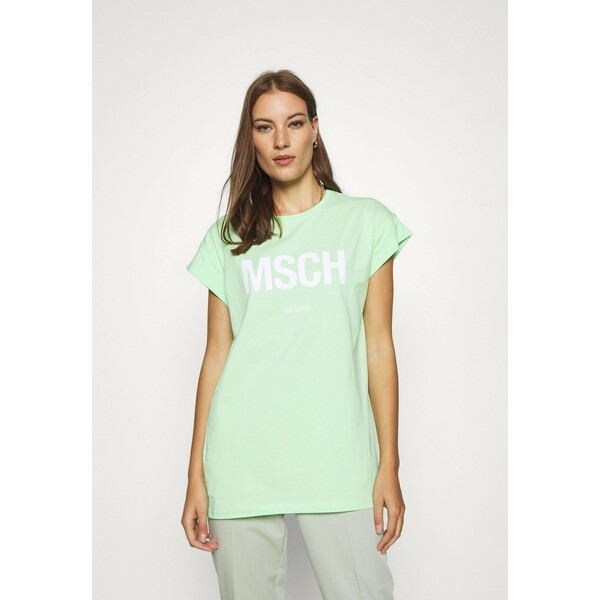 Moss Copenhagen ALVA TEE T-shirt z nadrukiem green/white M0Y21D01F