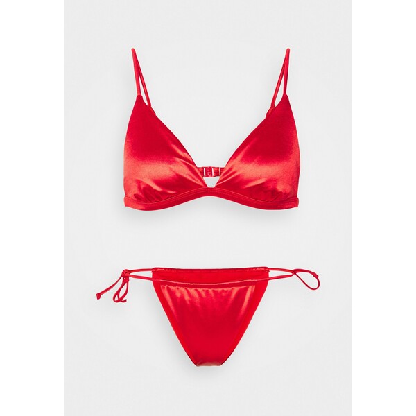 Missguided HIGH SHINE BIKINI TOP AND TIE SIDE BOTTOMS Bikini red M0Q81L02S