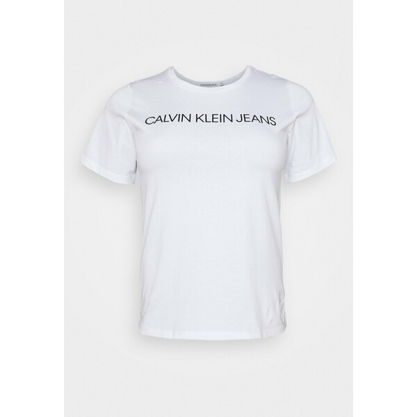 Calvin Klein Jeans Plus CORE INSTITUTIONAL TEE T-shirt z nadrukiem bright white C2Q21D00H