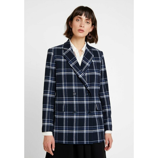 Whistles CHECK DOUBLE BREASTED JACKET Żakiet navy WH021G005
