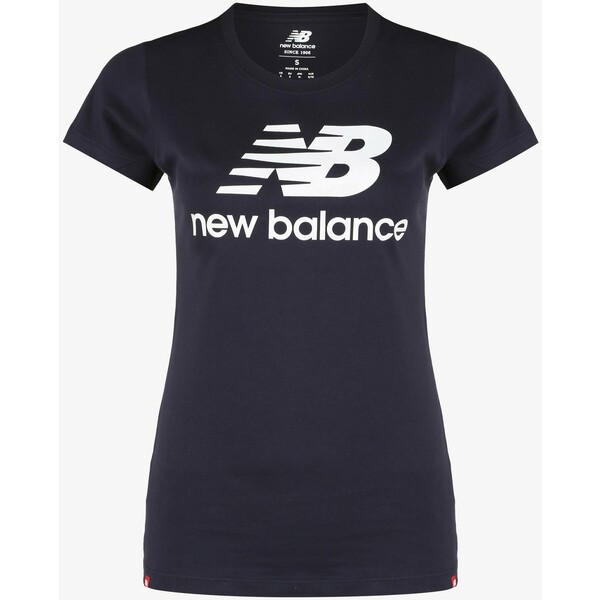 New Balance ESSENTIALS STACKED LOGO T-SHIRT DAMEN T-shirt z nadrukiem other black NE241D042