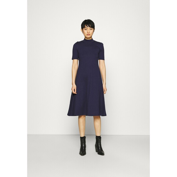 Zign Short sleeves flared basic midi dress Sukienka z dżerseju dark blue ZI121C010