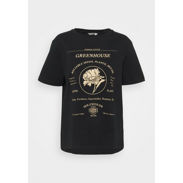 Holzweiler KJERAG TEE T-shirt z nadrukiem black HO021D01B