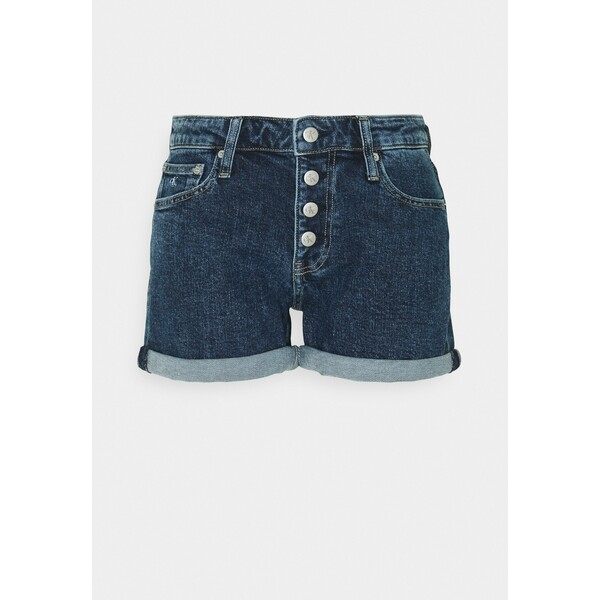 Calvin Klein Jeans MID RISE ROLLED Szorty jeansowe denim dark C1821S019