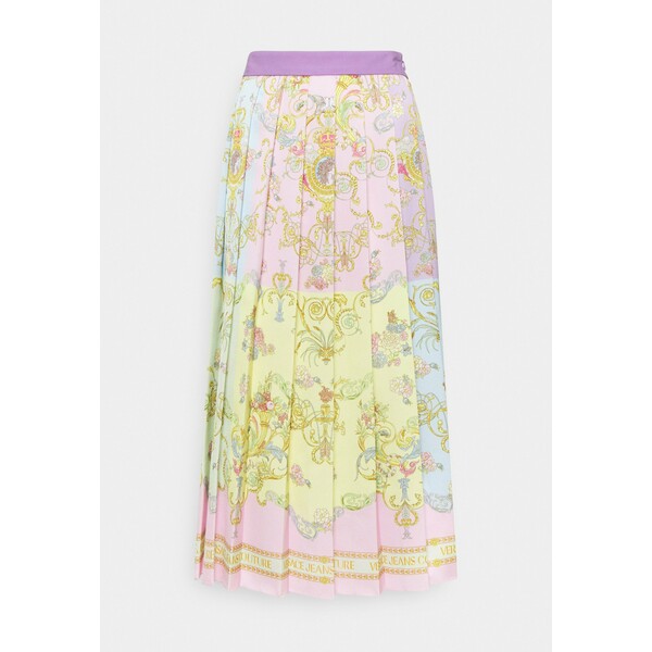 Versace Jeans Couture LADY SKIRT Spódnica trapezowa blue/bell pink/confetti light green VEI21B007