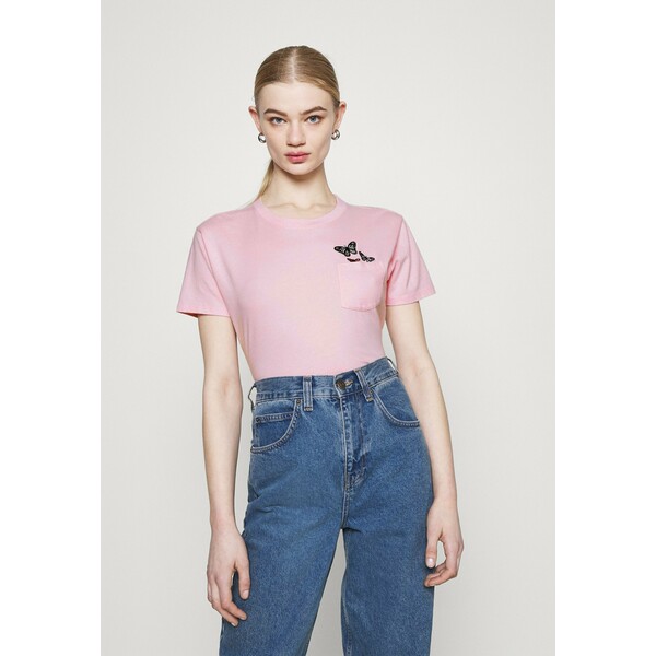 Hollister Co. TEE T-shirt z nadrukiem pink H0421D09R