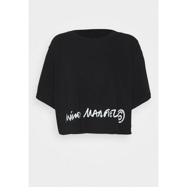 MM6 Maison Margiela T-shirt z nadrukiem black MMA21D01B