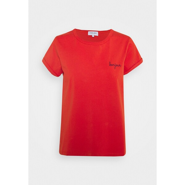 Maison Labiche CLASSIC TEE BONJOUR T-shirt z nadrukiem poppy red M7H21D004