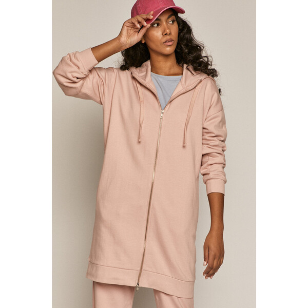 Medicine Długa bluza damska z kapturem różowa RS21-BLD041_03X