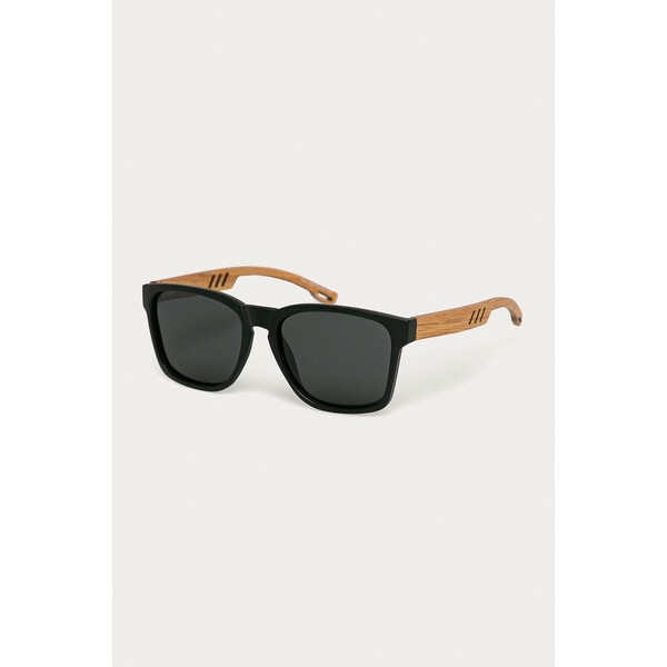 Medicine Okulary przeciwsłoneczne męskie z polaryzacją oraz bambusowym zausznikami z funkcją flexible czarne RS21-OKM400_99X