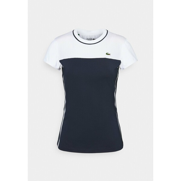 Lacoste Sport TENNIS T-shirt z nadrukiem navy blue/white L0641D01Z
