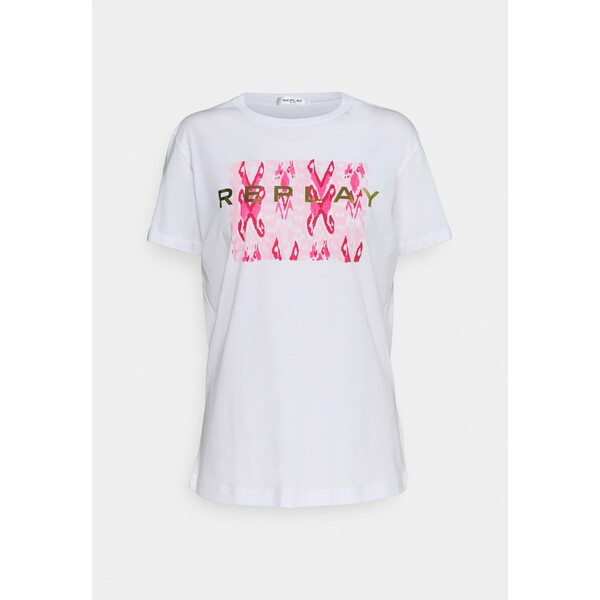 Replay T-shirt z nadrukiem white RE321D08K