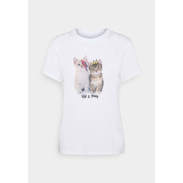 Mavi WILD AND YOUNG CATS TEE T-shirt z nadrukiem white MA621D06B