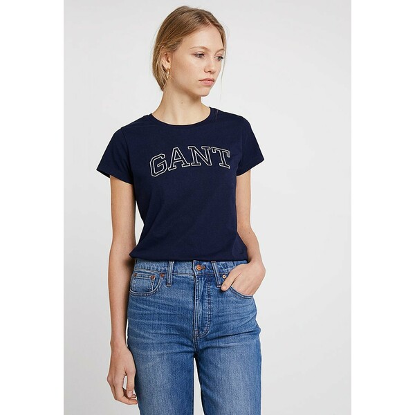 GANT ARCH LOGO T-shirt z nadrukiem evening blue GA321D03T