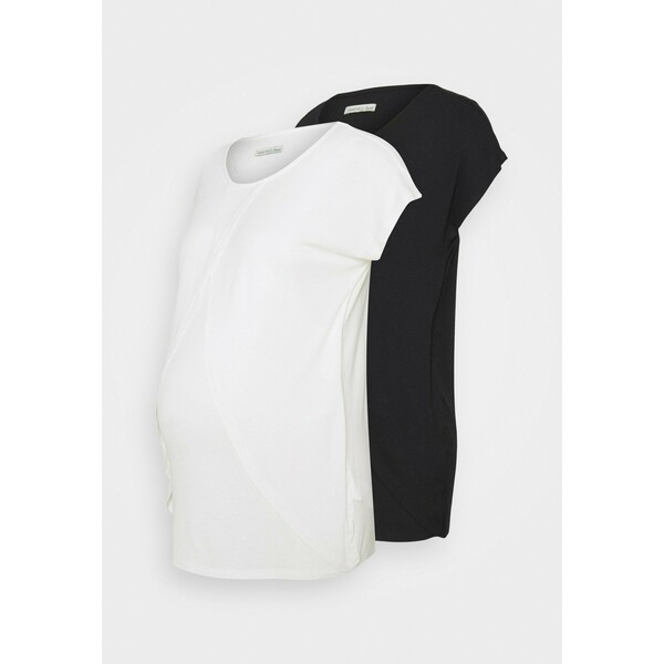 Anna Field MAMA 2 PACK T-shirt z nadrukiem black/white EX429G03J