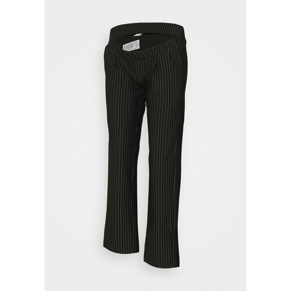 MAMALICIOUS MLMINNA PINSTRIPED PANTS Spodnie materiałowe black/white M6429B06P