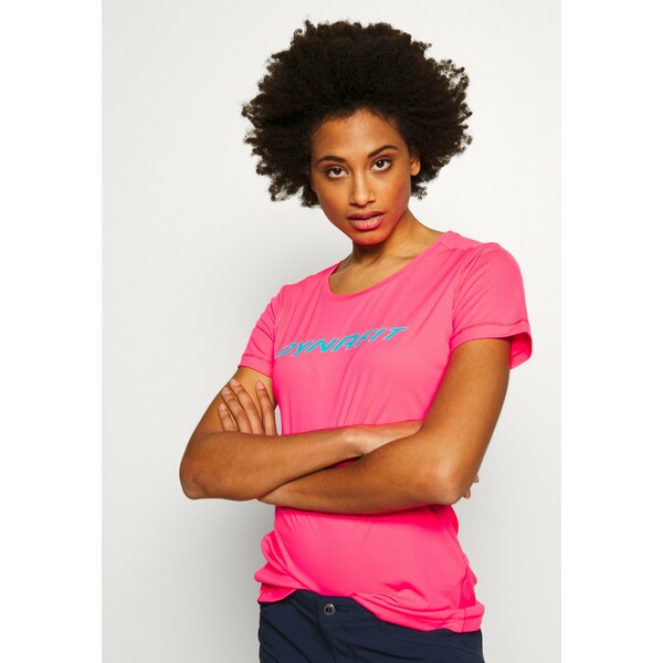 Dynafit TRAVERSE TEE T-shirt z nadrukiem fluo pink DY041D008