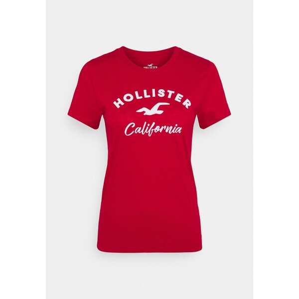 Hollister Co. TECH CORE T-shirt z nadrukiem red H0421D0AM