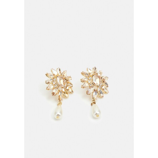 Pieces PCLENA EARRINGS Kolczyki gold-coloured/champagne/clear PE351L102