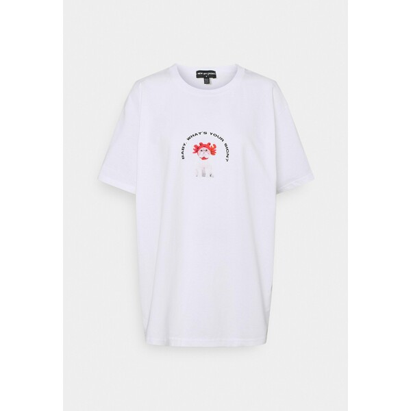 NEW girl ORDER CAT STAR SIGN TEE T-shirt z nadrukiem white NEM21D02K
