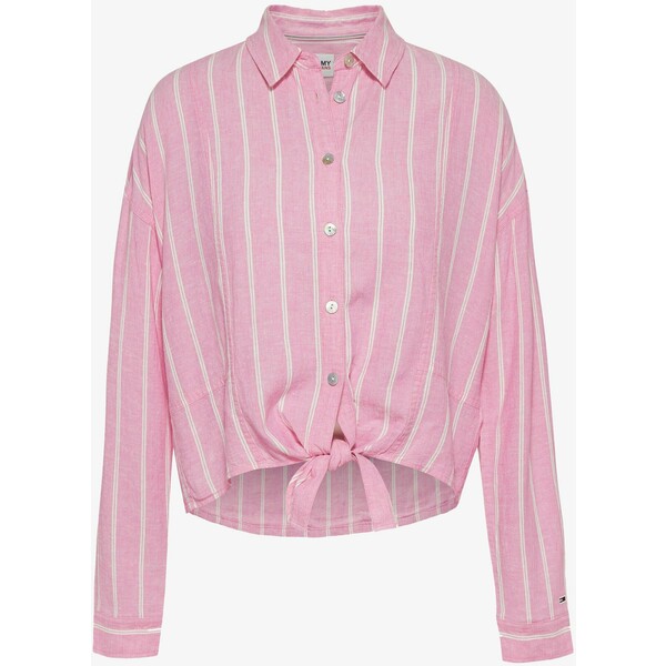 Tommy Jeans TJW RELAXED FRONT KNOT Koszula pink TOB21E03C