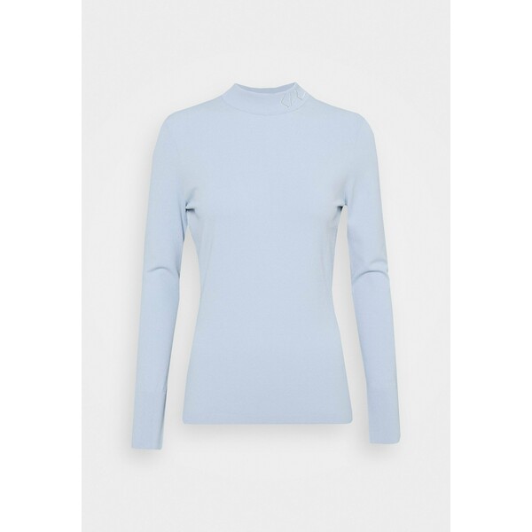KARL LAGERFELD LOGO MOCK NECK Sweter cashmere blue K4821I01C