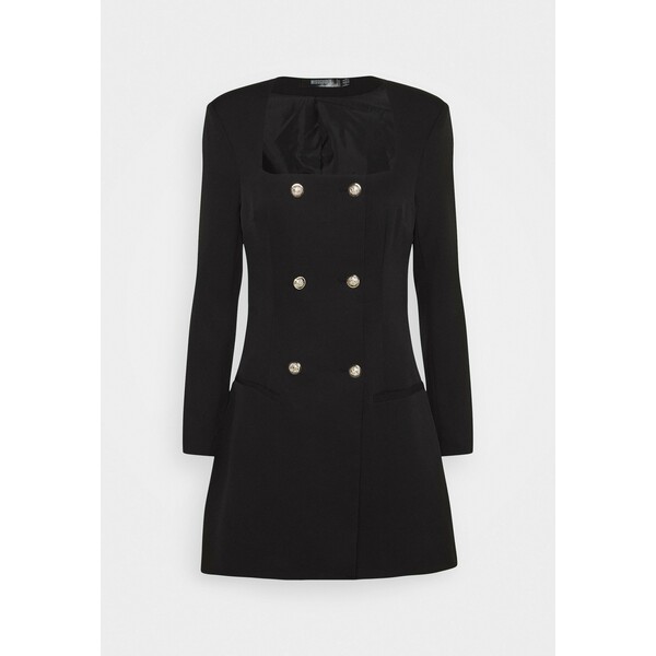 Missguided SQUARE NECK MILITARY TAILORED DRESS Sukienka koszulowa black M0Q21C1TH
