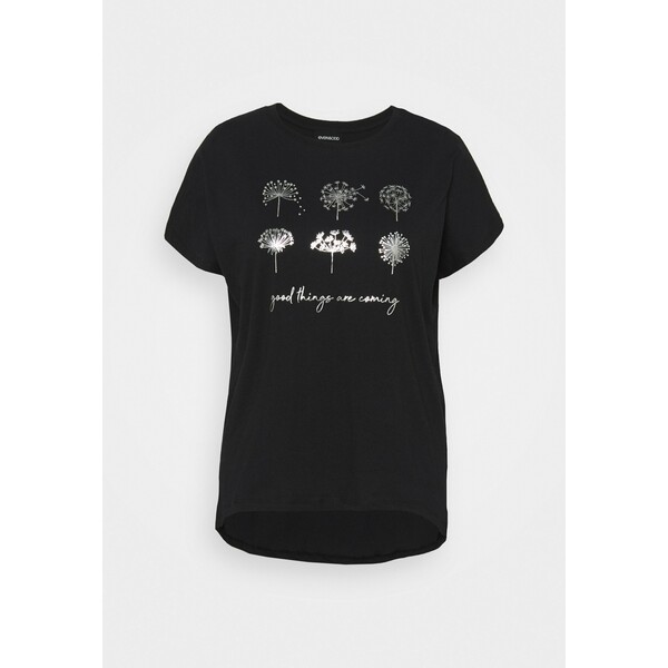 Even&Odd Curvy T-shirt z nadrukiem black EVB21D02W