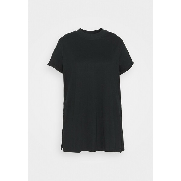 Simply Be HIGH NECK SPLIT SIDE TUNIC T-shirt z nadrukiem black SIE21D04J