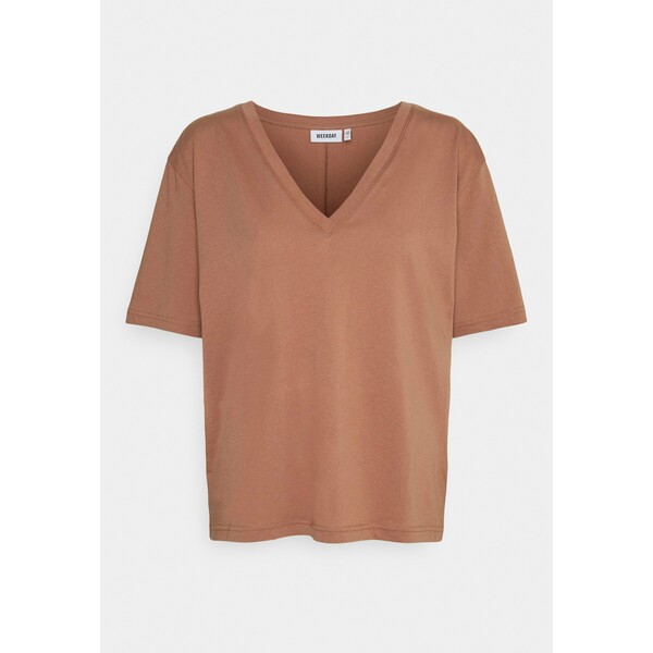 Weekday LAST VNECK T-shirt basic brown WEB21D04Q