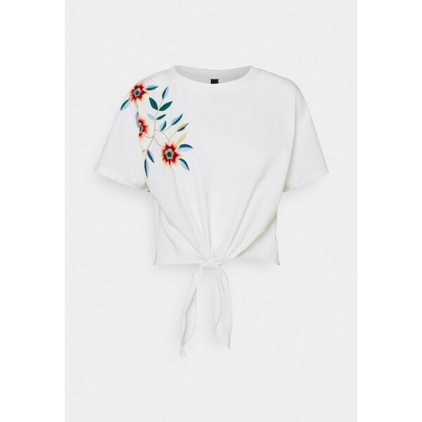 YASFABIAN KNOT TEE T-shirt z nadrukiem star white/embroidery Y0121D07C