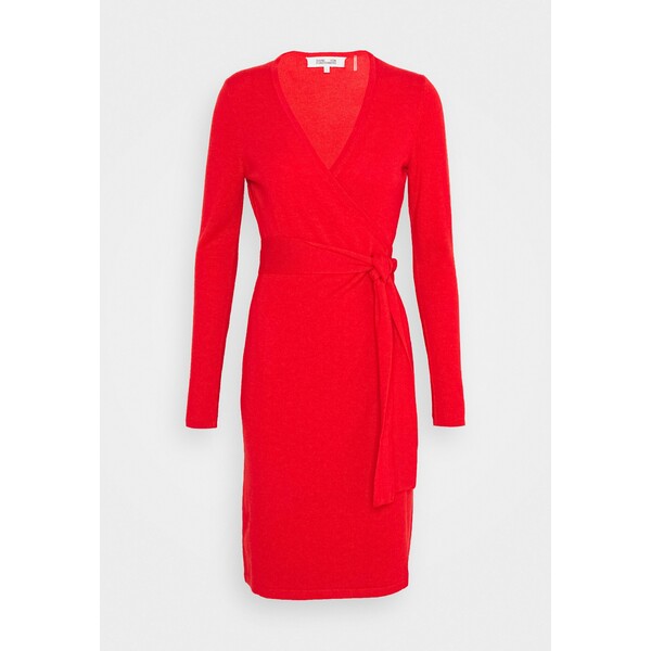 Diane von Furstenberg NEW LINDA Sukienka dzianinowa pop red DF221C02K