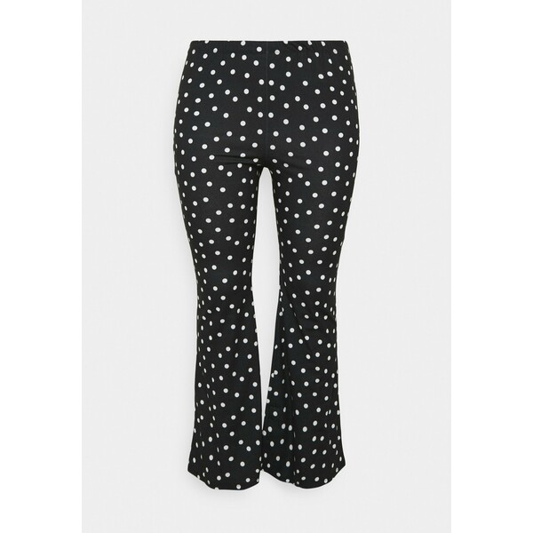 Simply Be MONO SPOT KICK FLARE LEGGINGS Spodnie materiałowe black/white SIE21A01Y