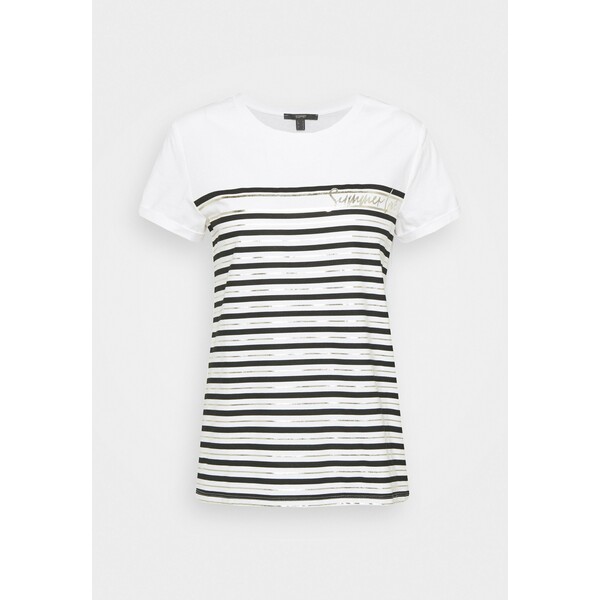 Esprit Collection LOVE STRIPE T-shirt z nadrukiem off white ES421D0NA