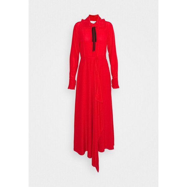 Victoria Beckham RUFFLE COLLAR DRESS Długa sukienka bright red V0921C01J