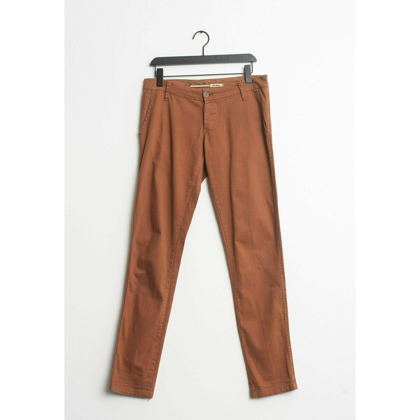 PLEASE Spodnie materiałowe brown ZIR005LXP