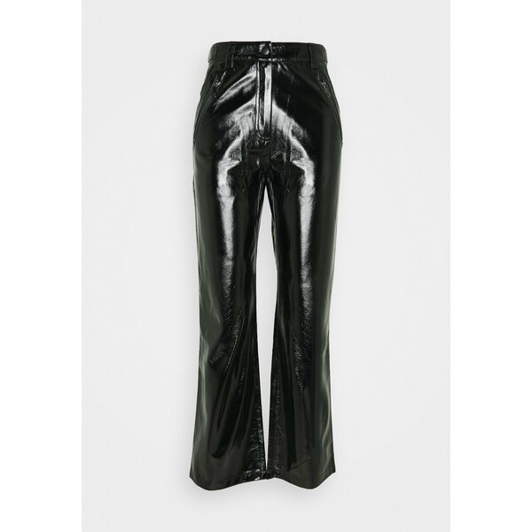 Nly by Nelly PATENT ZIP PANTS Spodnie materiałowe black NEG21A020