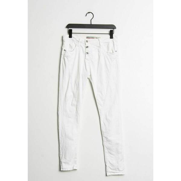 PLEASE Spodnie materiałowe white ZIR005LRH