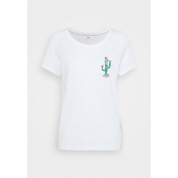 ONLY Petite ONLKITA SUMMER T-shirt z nadrukiem white OP421D04M