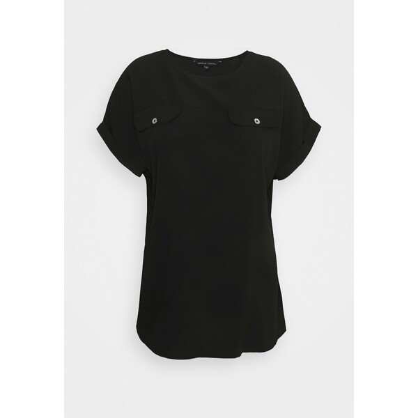 CAPSULE by Simply Be UTILITY BOXY TOP T-shirt z nadrukiem black CAS21E03G