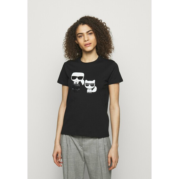 KARL LAGERFELD IKONIK CHOUPETTE TEE T-shirt z nadrukiem black K4821D068