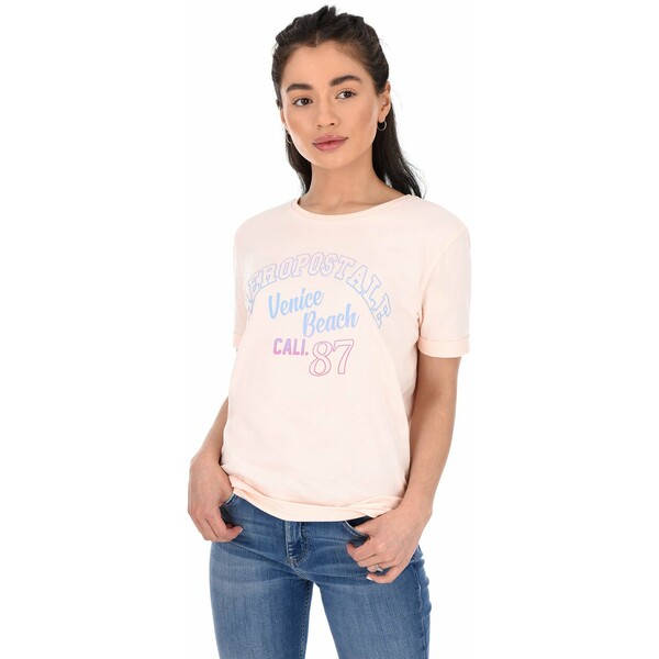 AÉROPOSTALE VENICE T-shirt z nadrukiem pink AEI21D001