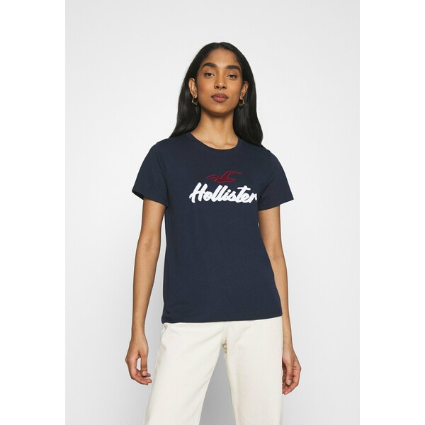 Hollister Co. TIMELESS T-shirt z nadrukiem navy H0421D0AQ