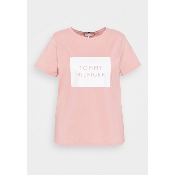 Tommy Hilfiger Curve REGULAR BOX TEE T-shirt z nadrukiem soothing pink TOY21D00P