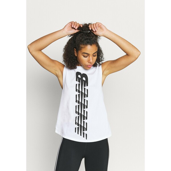 New Balance RELENTLESS CINCHED BACK GRAPHIC TANK Top white NE241D050
